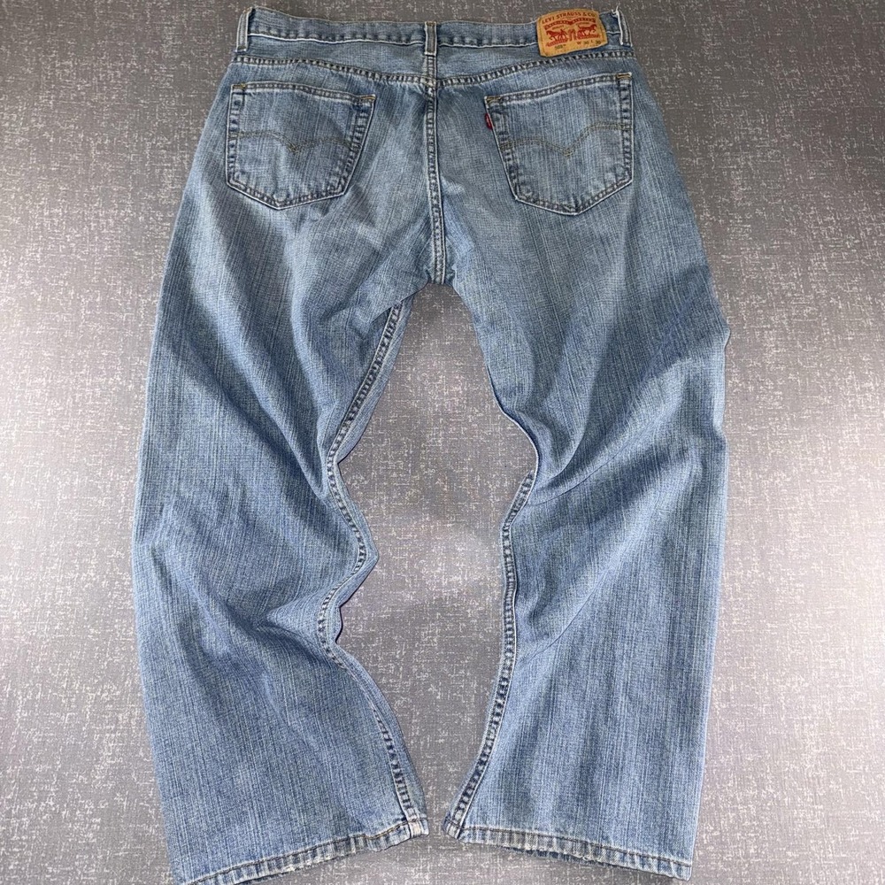 Levis 569 Jeans Mens 36x30 Blue Relaxed Straight Leg Denim Light Wash Casual